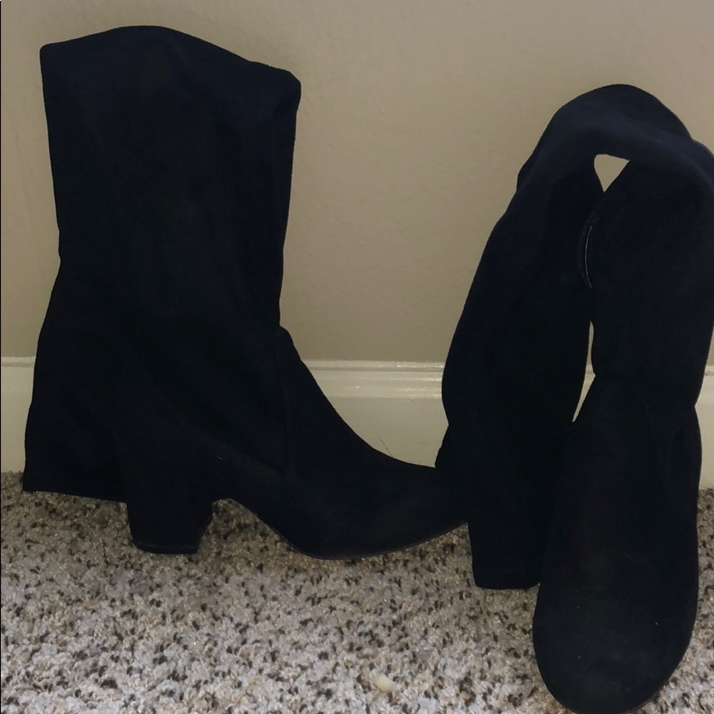 Black thigh high boots